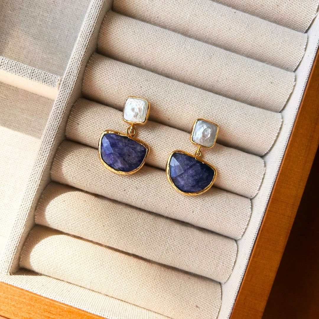 Opulence Safir İnci Kadın Küpe