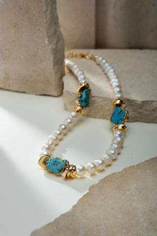 Idıllyc İnci Turkuaz Kadın Kolye