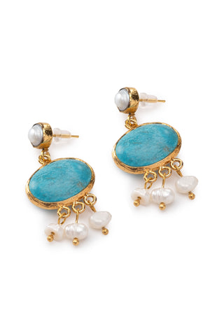 Regalia Kadın Turkuaz İnci Küpe