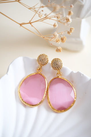 Luna Gleam Kedi Gözü Küpeler