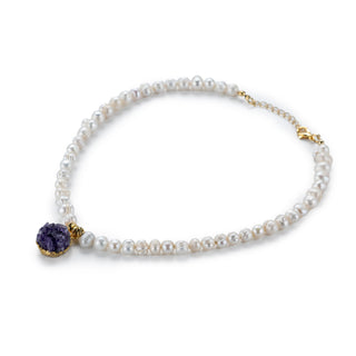İnci ve Ametist Kadın Kolye