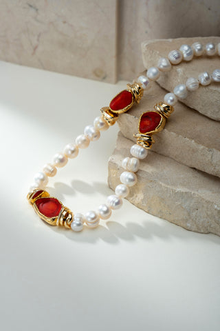 Idillyc İnci Mercan Kadın Kolye